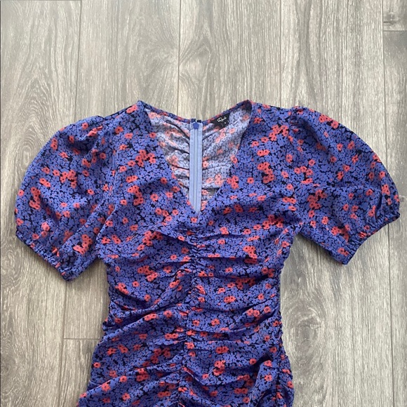 Rails - Puff Short Sleeve Ruched Mini Dress in Scarlette Bloom - Size S - Picture 2 of 11